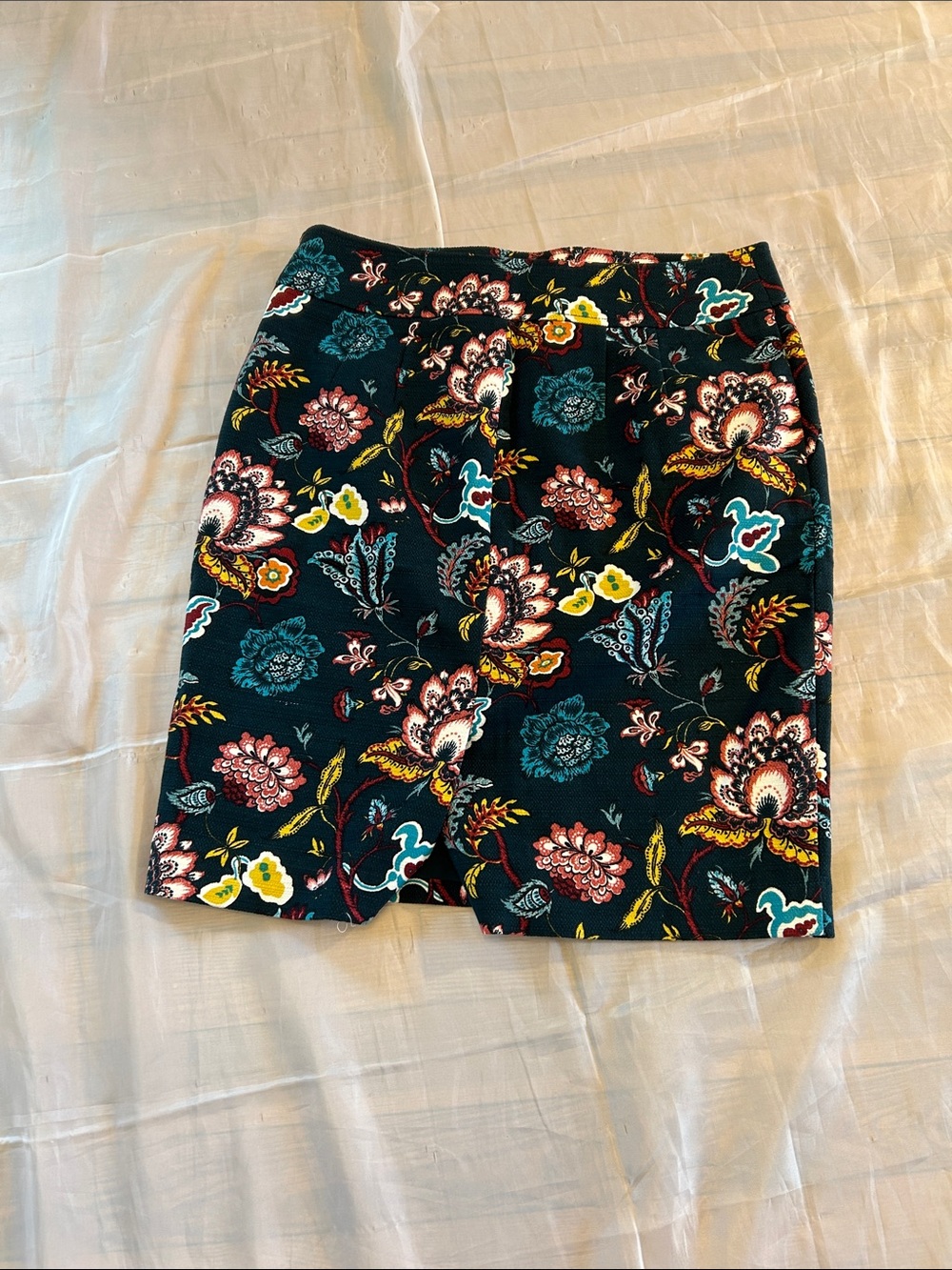 NWT LOFT Floral Pencil Skirt - Teal Multi - Picture 10 of 10